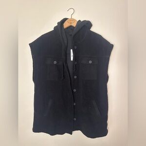 PacSun Black Hooded Vest